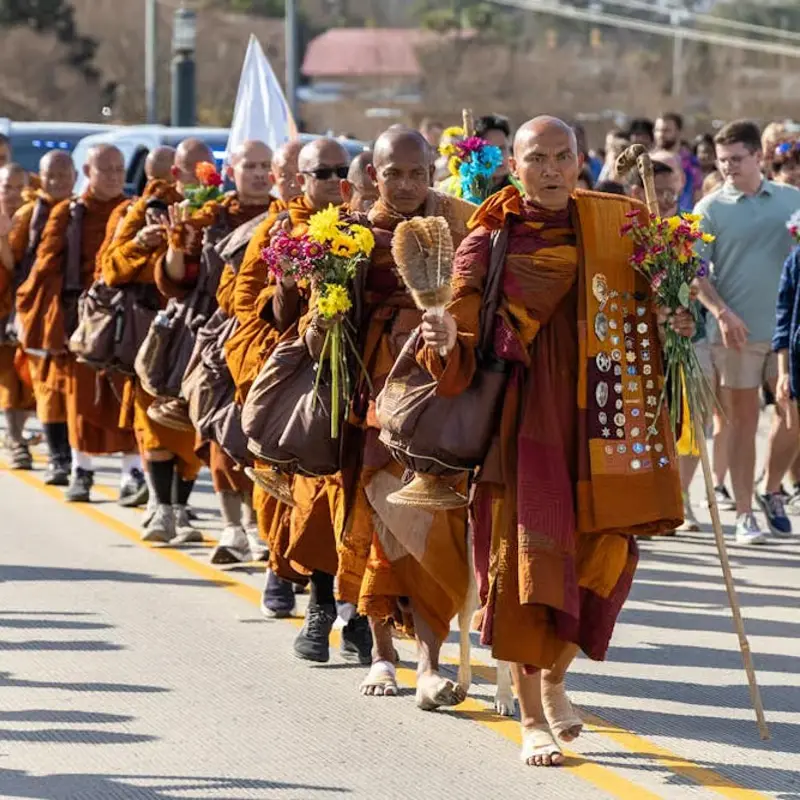 Theravāda monks walking for peace